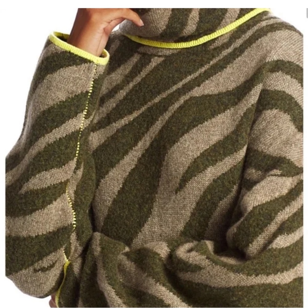 Rag & Bone Kiki Zebra Print Funnel Neck Sweater - Picture 3 of 4
